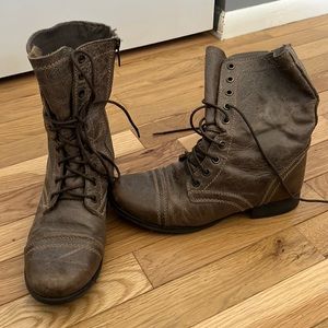 Brown/Gray Steve Madden Combat Boots